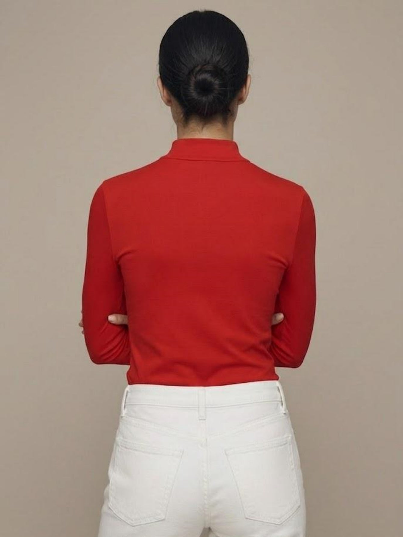 Cashmere blend Mock Neck Knit Top