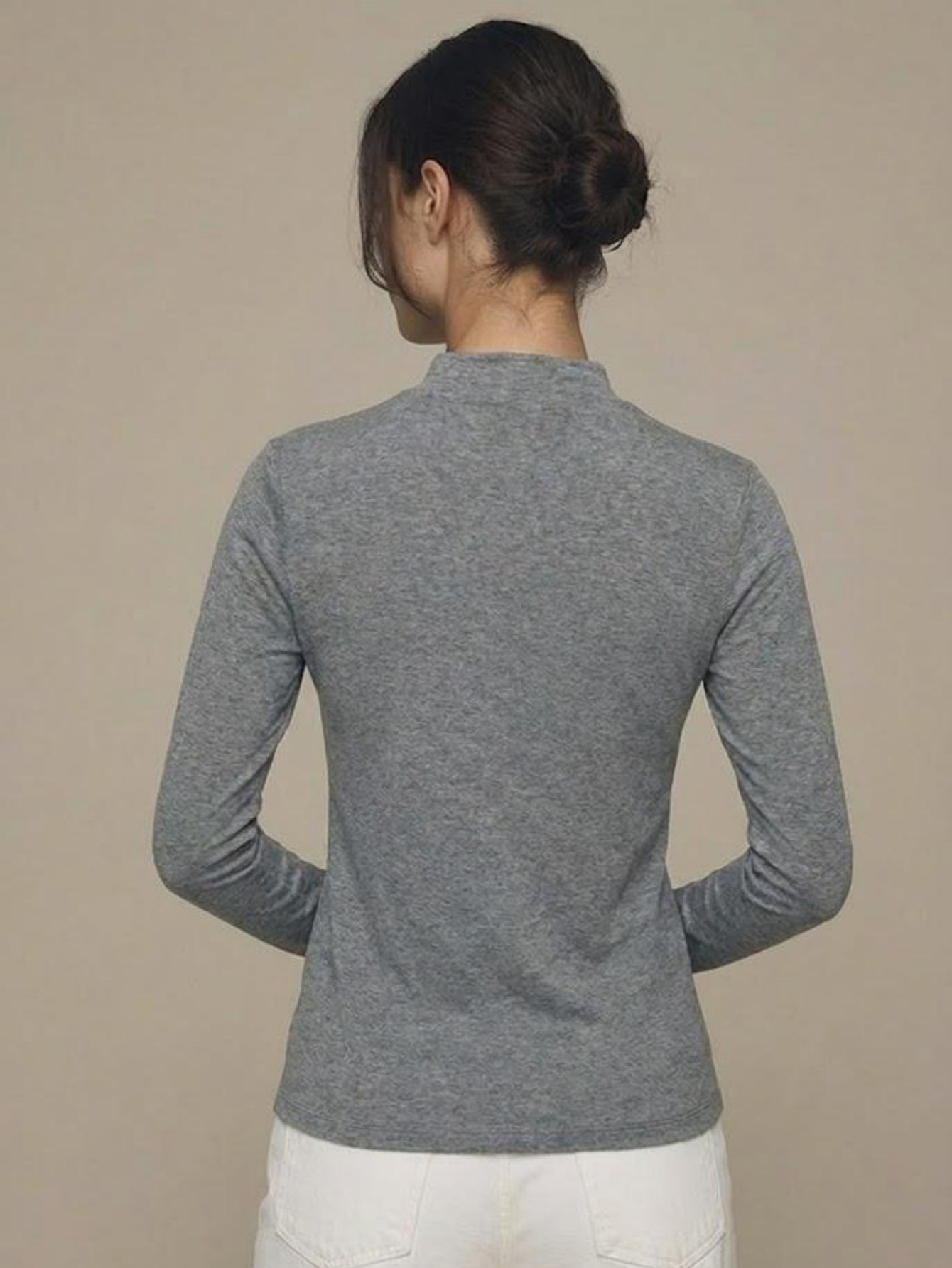 Cashmere blend Mock Neck Knit Top