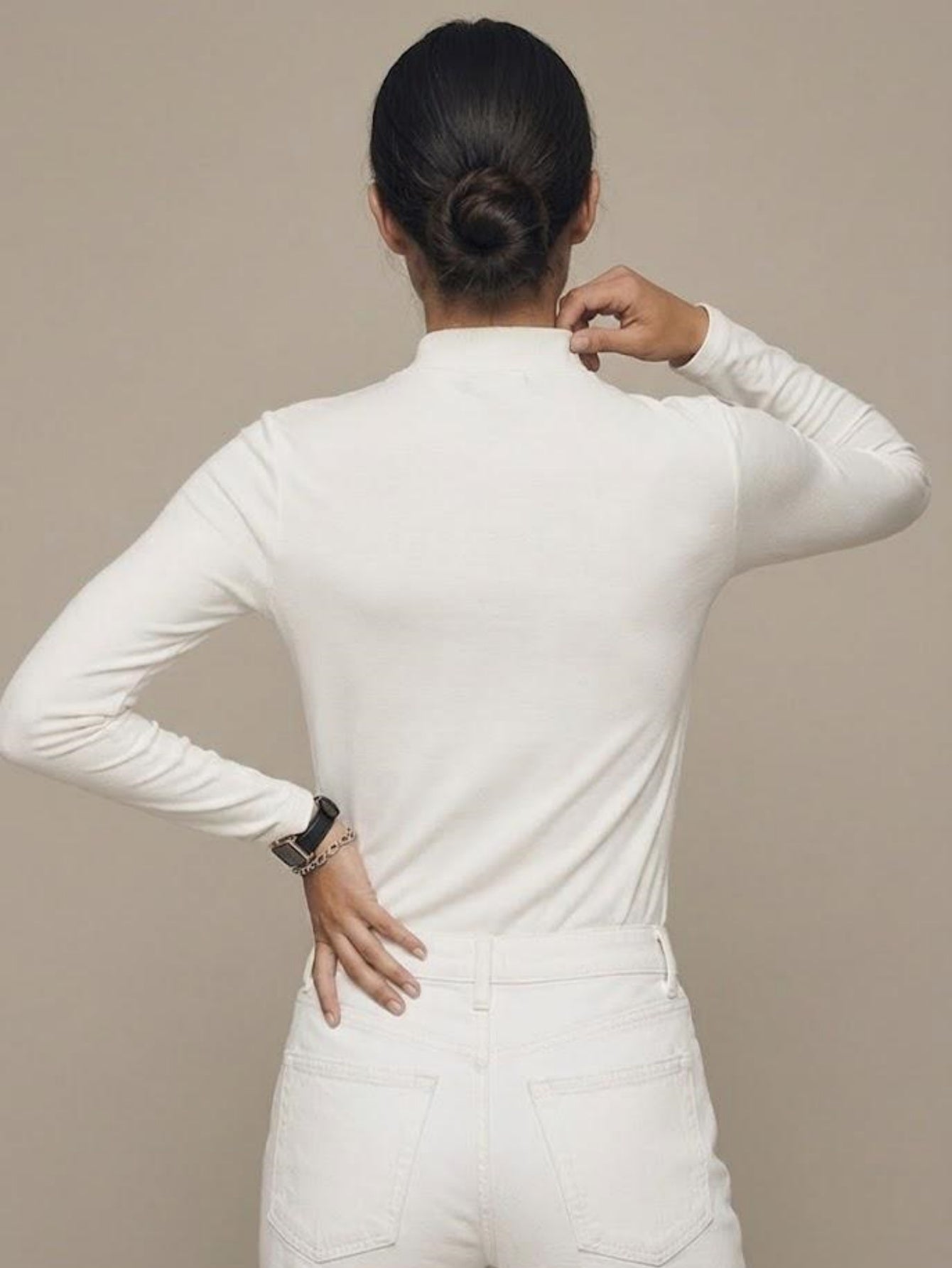 Cashmere blend Mock Neck Knit Top