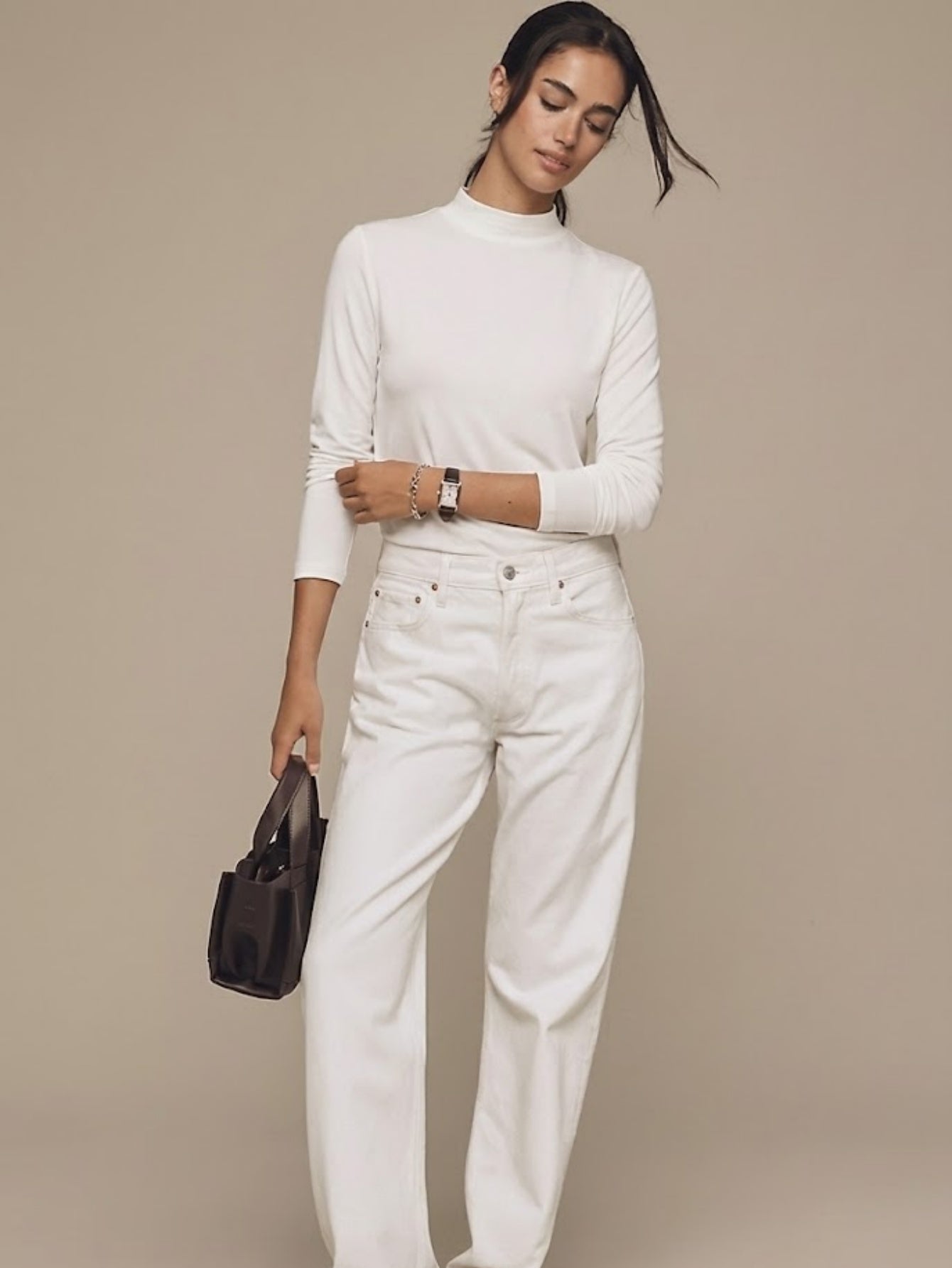 Cashmere blend Mock Neck Knit Top