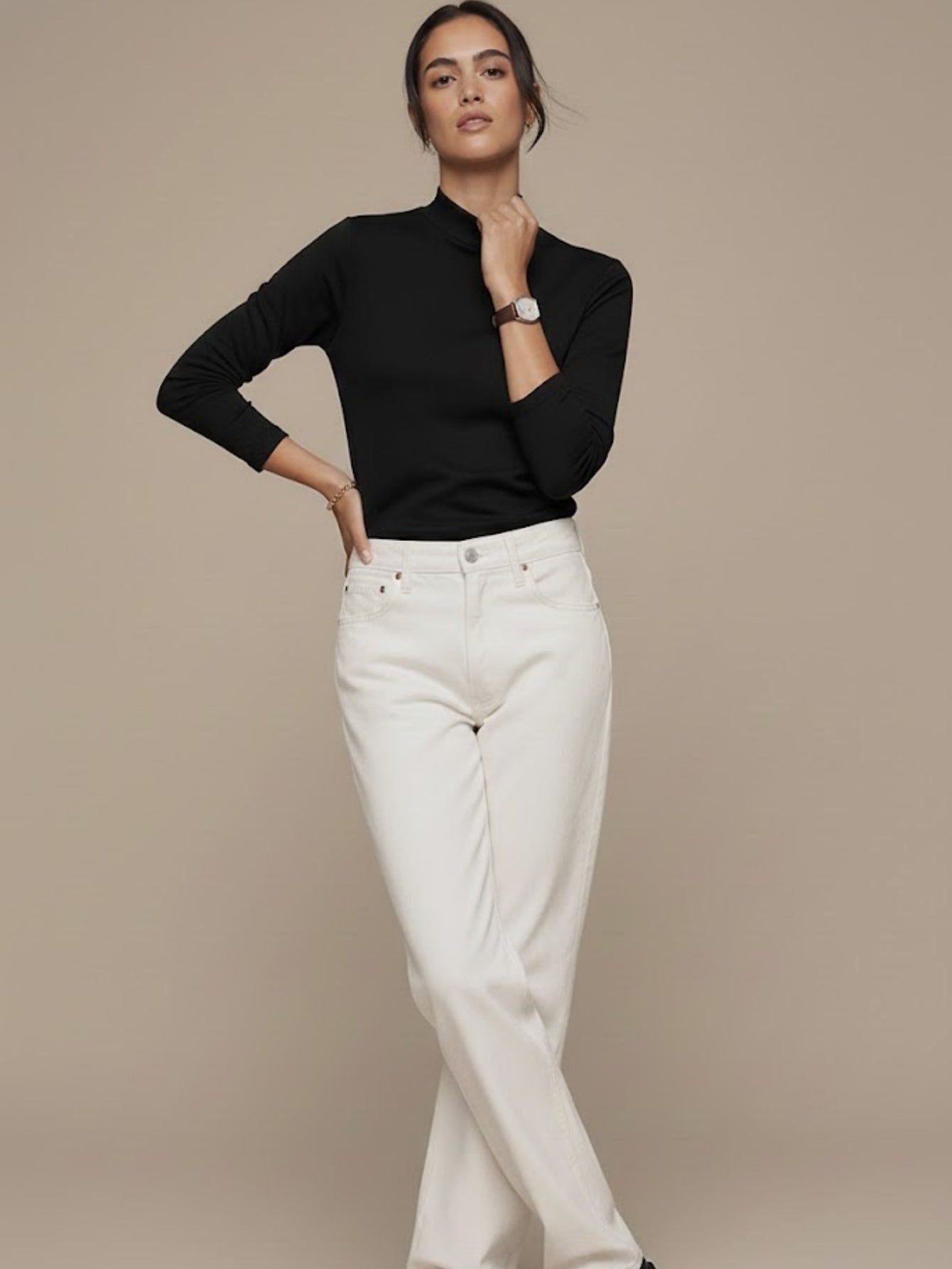 Cashmere blend Mock Neck Knit Top