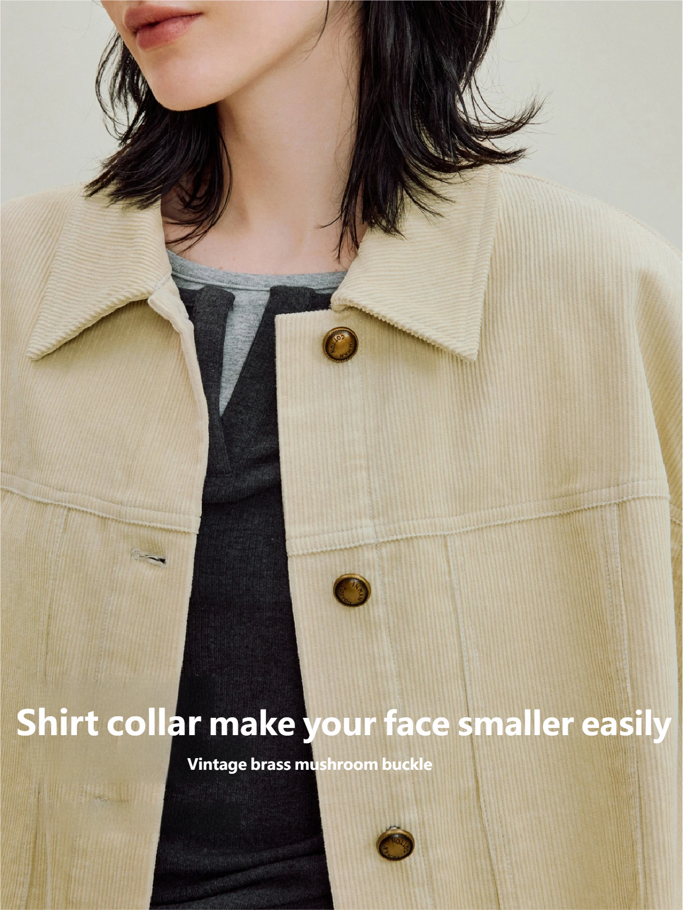 Women's Corduroy Barn Jacket, Vintage Oversized Shacket, Fall Y2K Button-Down Coat