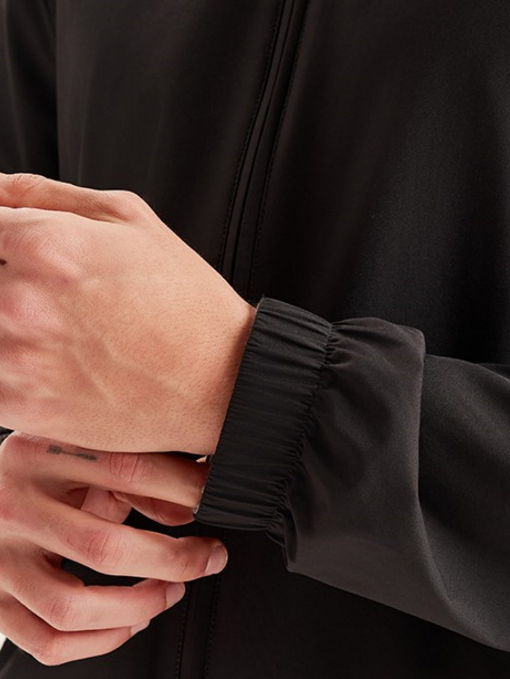 Men’s Reversible Stand Collar Jacket – Dual-Sided Gray Black Windproof Outerwear