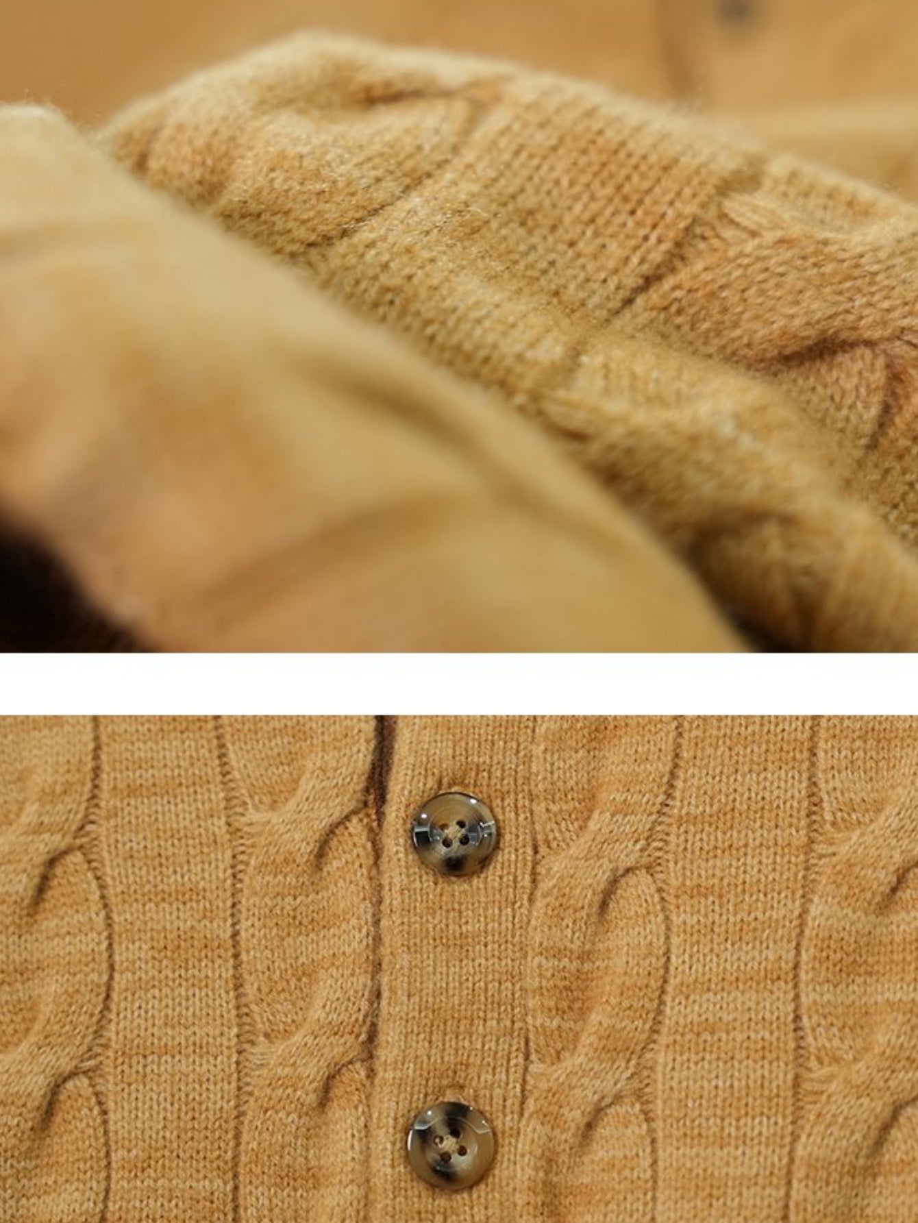 Men’s Button-Up Cable Knit Sweater – Classic Textured Pullover