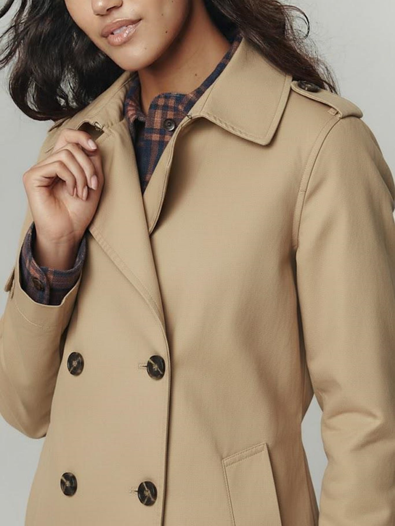 Women’s Classic Oversized Trench Coat – Mid-Length Double-Breasted Jacket