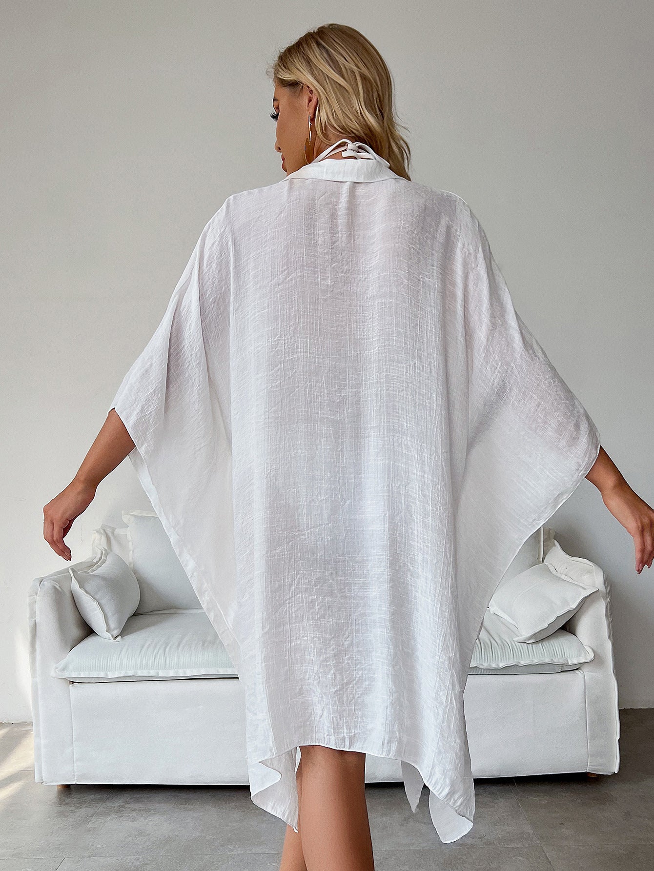 Womens Loose Bathing Suit Cover Ups, Beach Swimwear Button Down Shirt Dress