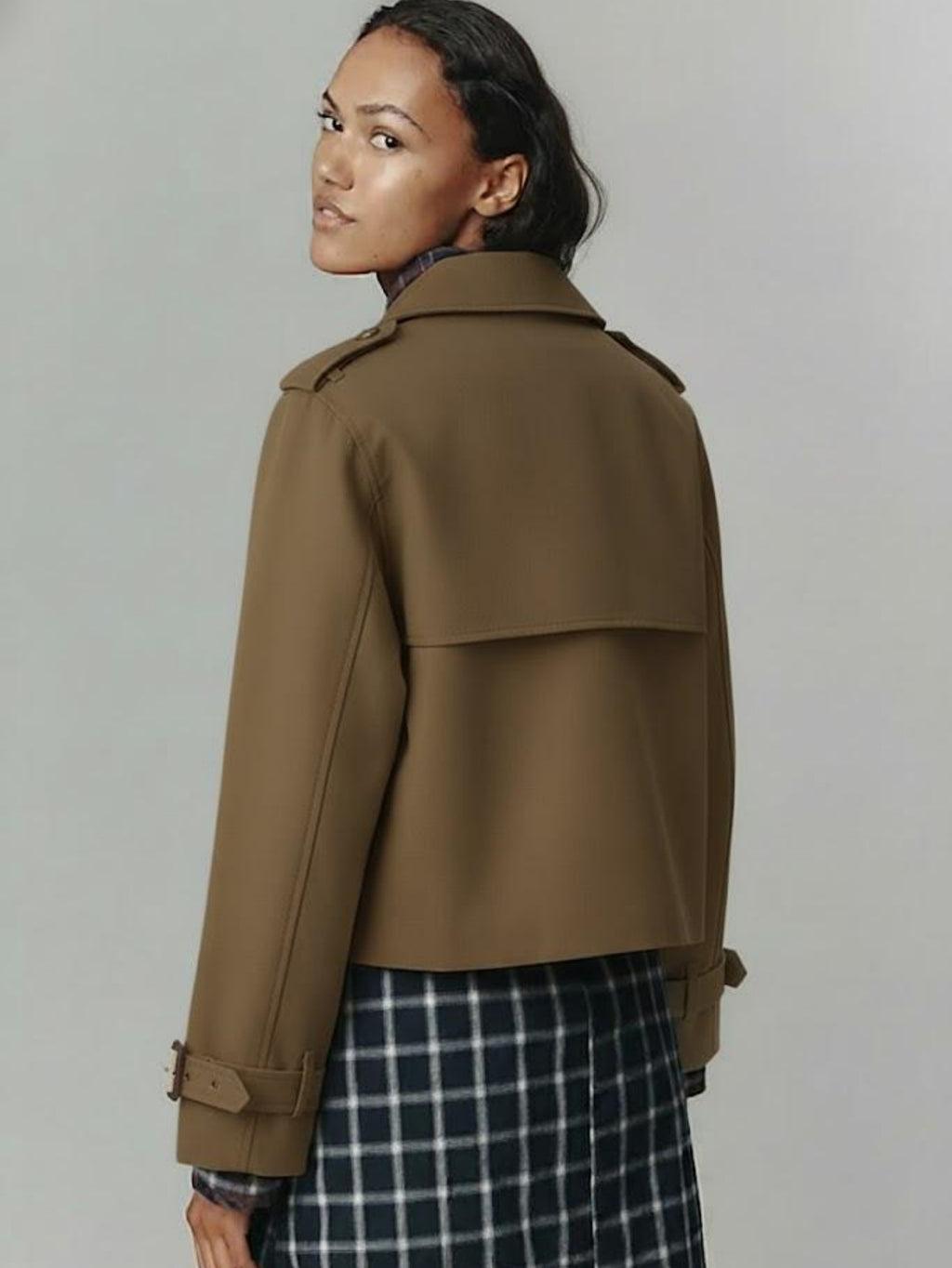 Women’s Classic Oversized Trench Coat – Mid-Length Double-Breasted Jacket