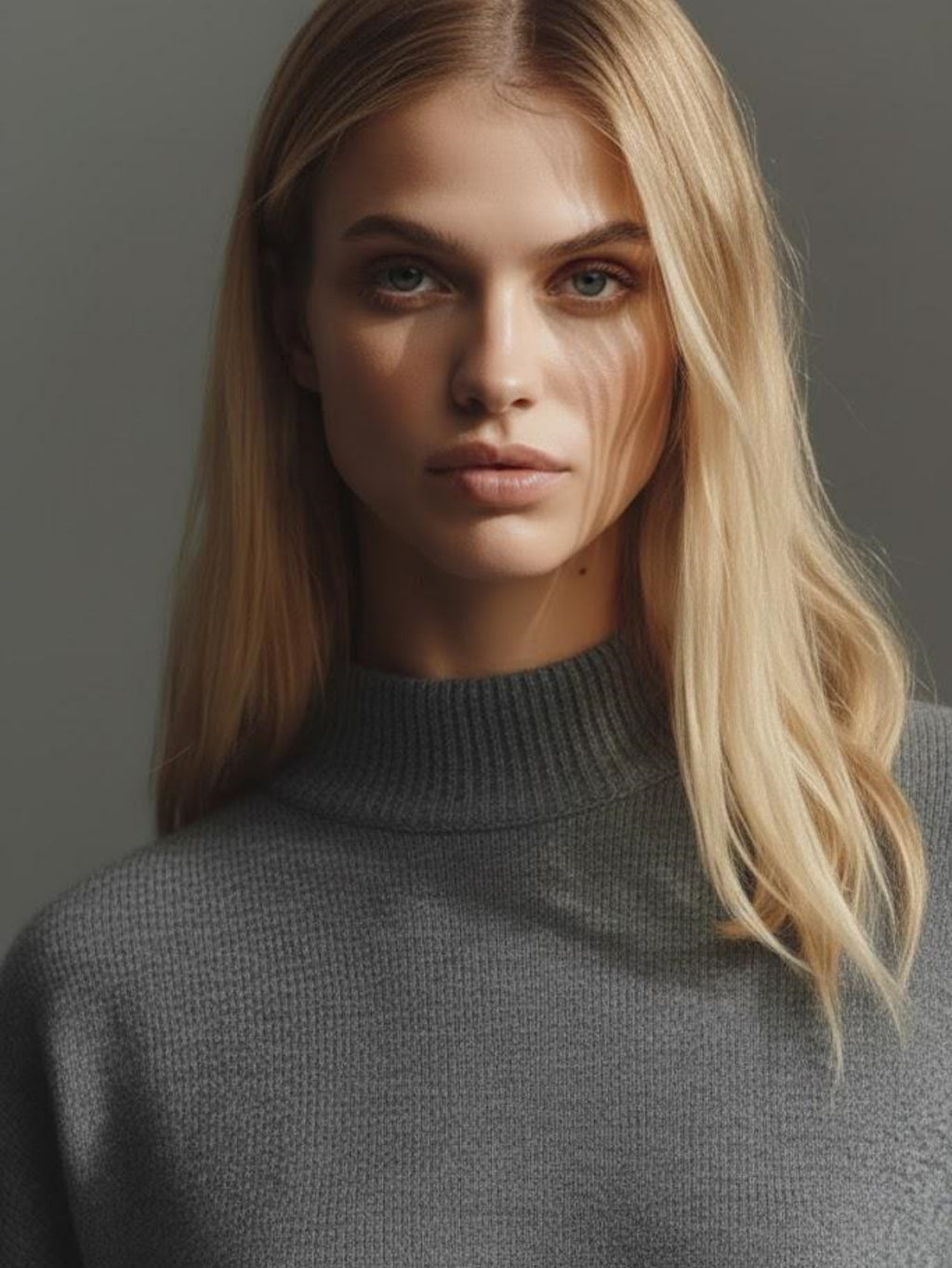 Women's Oversized Mock Neck Sweater, Long Sleeve Drop Shoulder Relaxed Fit Pullover Jumper