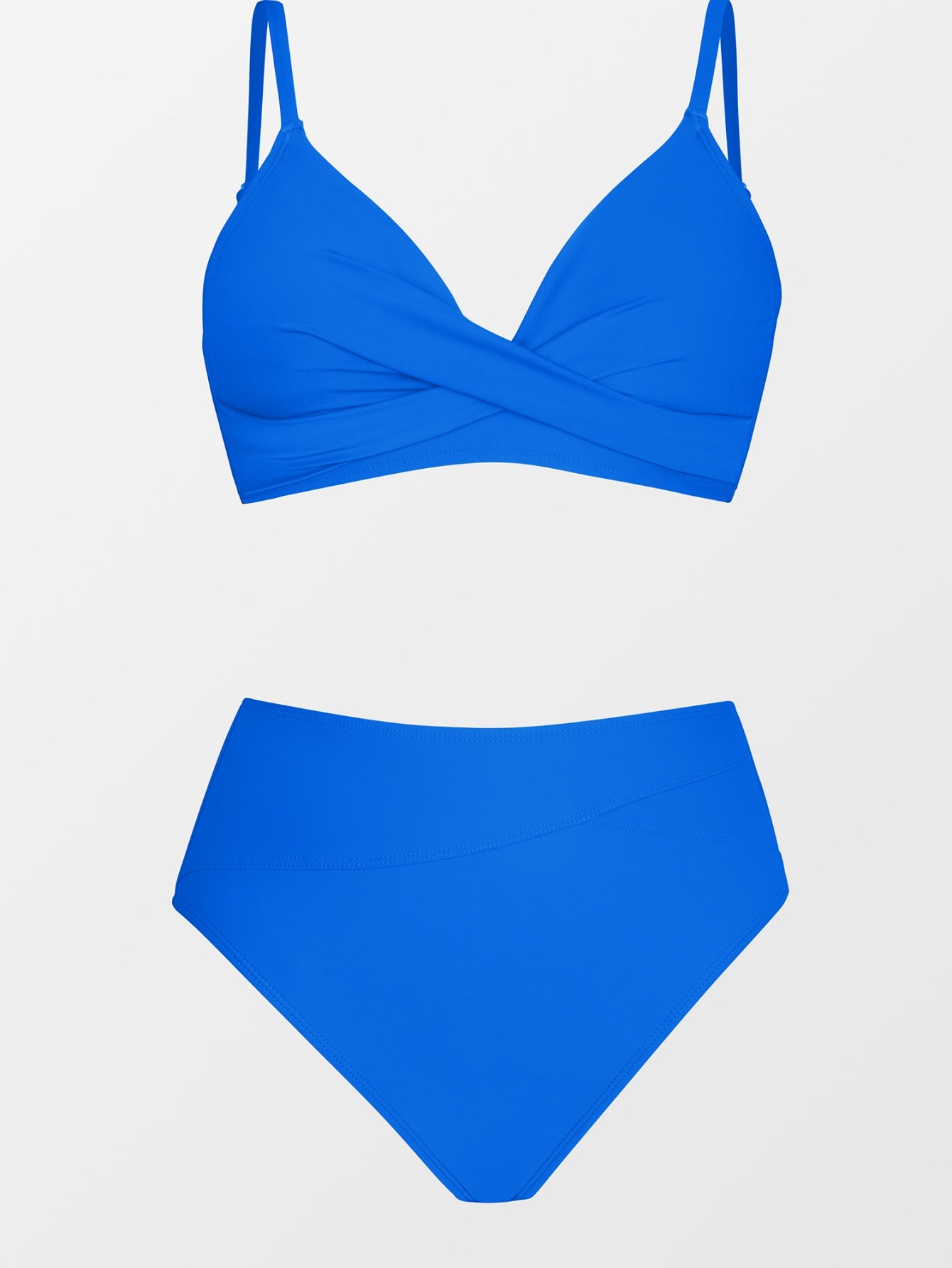 Wrap Bralette & Spliced High Waist Bikini Set