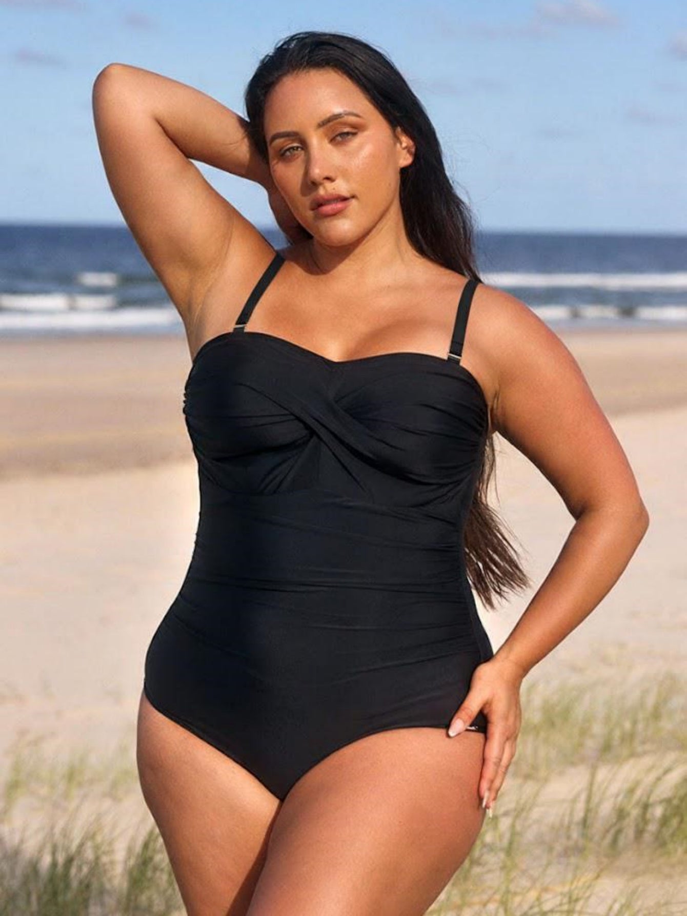 Women's Ruched Tummy Control Tankini Set High Waisted Two-Piece Swimsuit