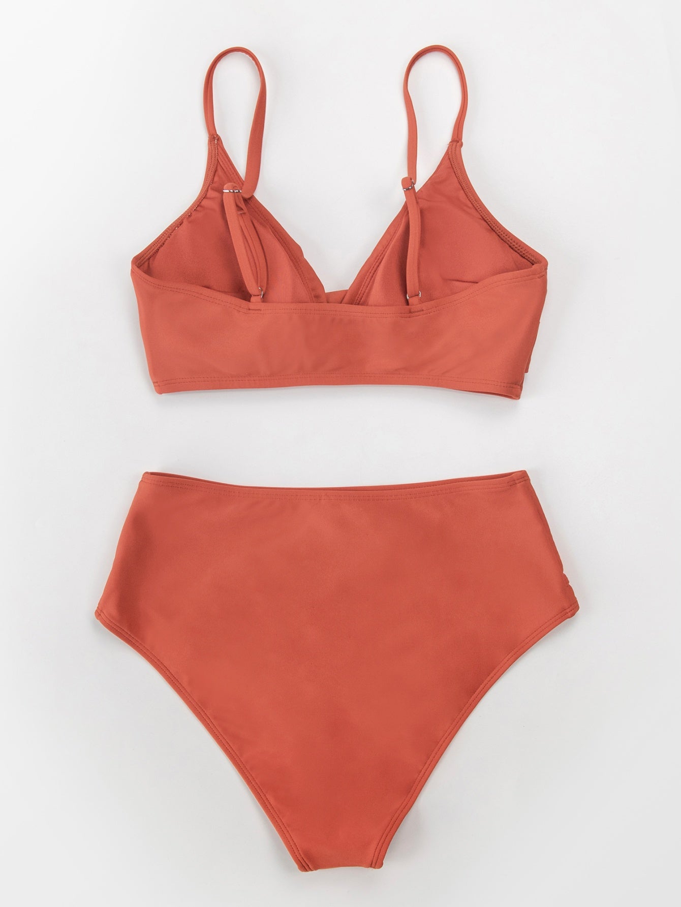 Wrap Bralette & Spliced High Waist Bikini Set