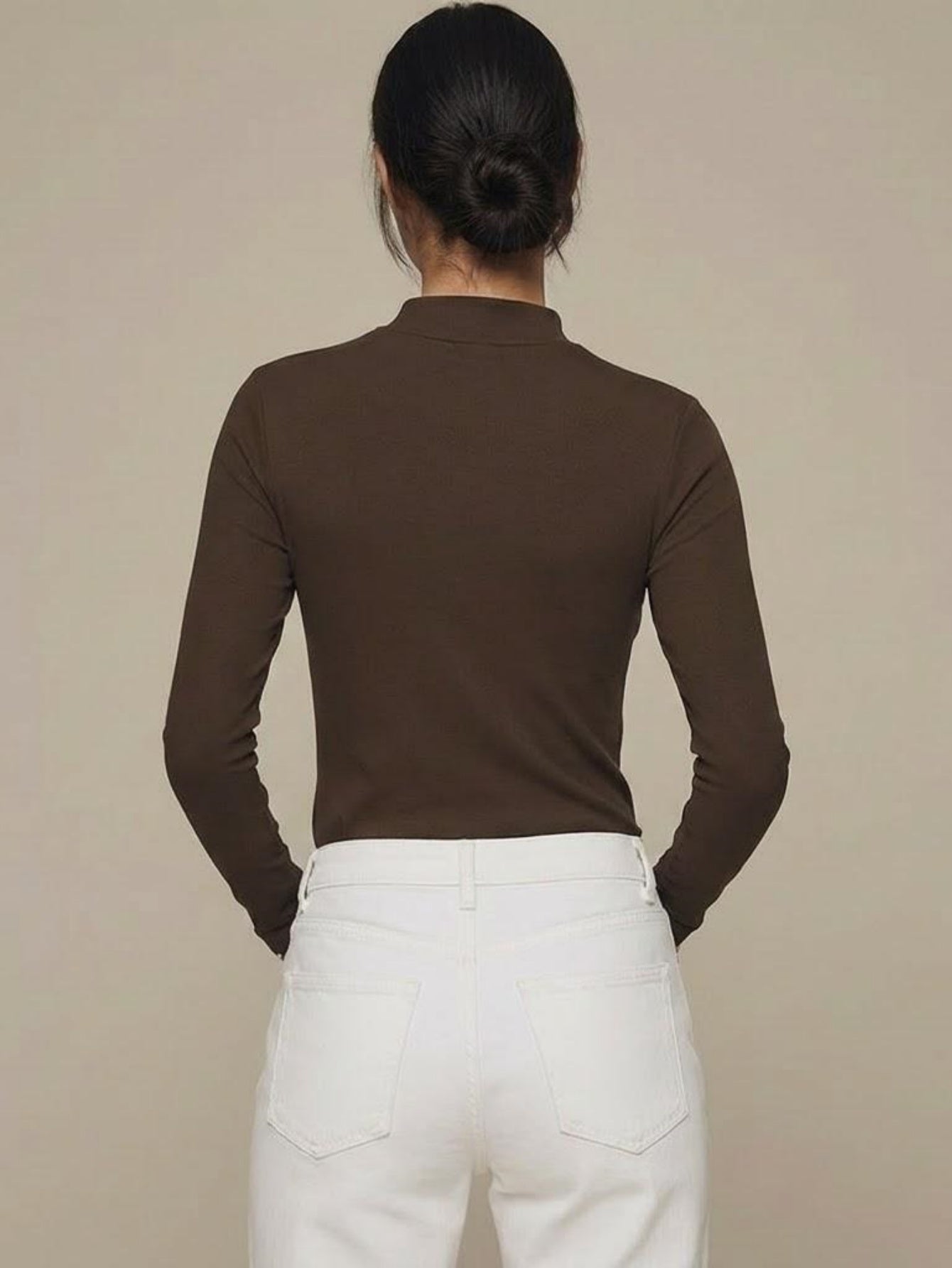 Cashmere blend Mock Neck Knit Top
