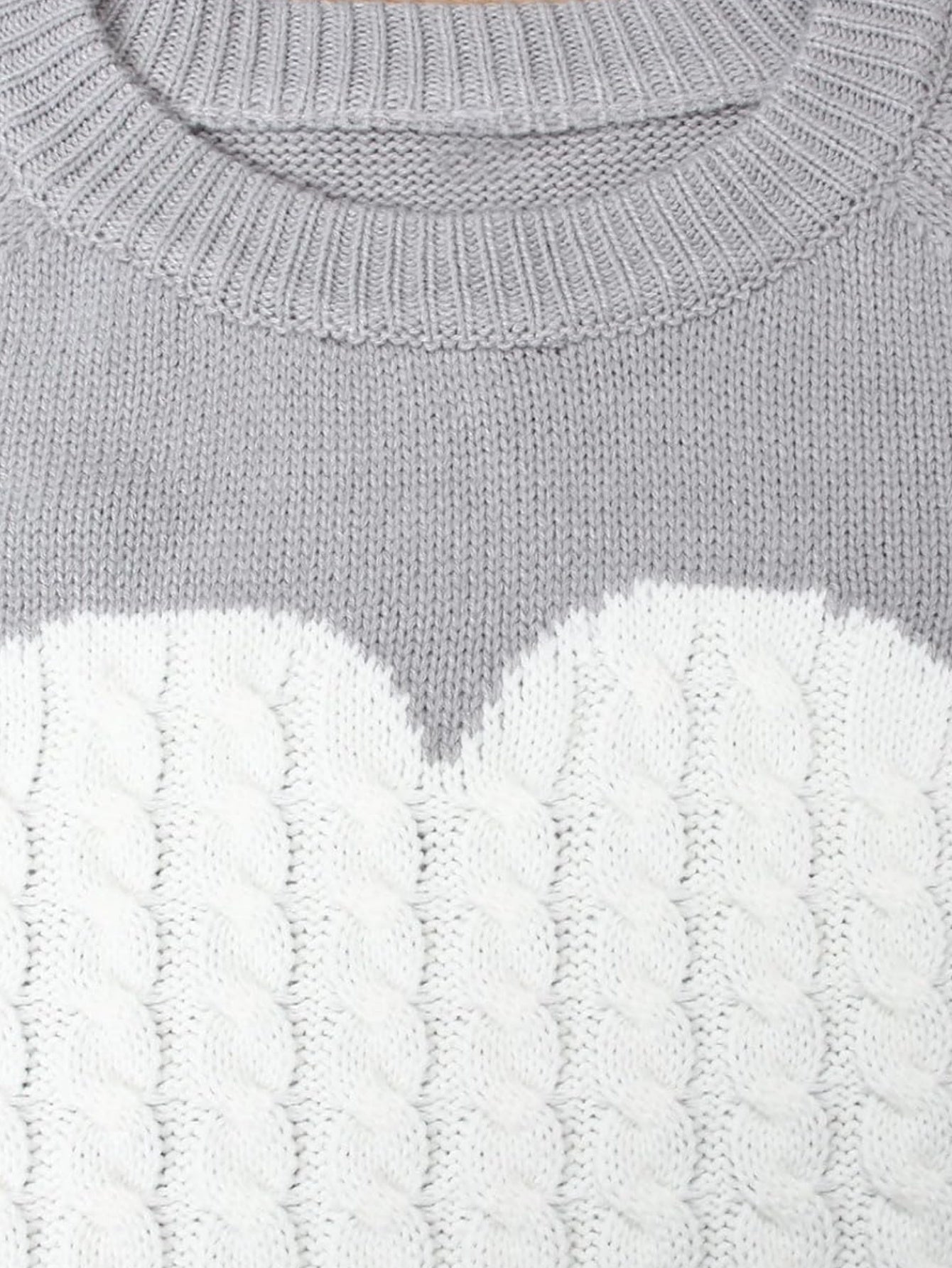 Women's Heart Print Knitted Sweater, Long Sleeve Pullover Jumper