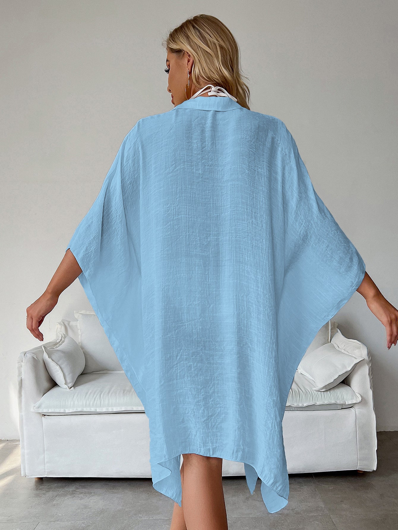 Womens Loose Bathing Suit Cover Ups, Beach Swimwear Button Down Shirt Dress