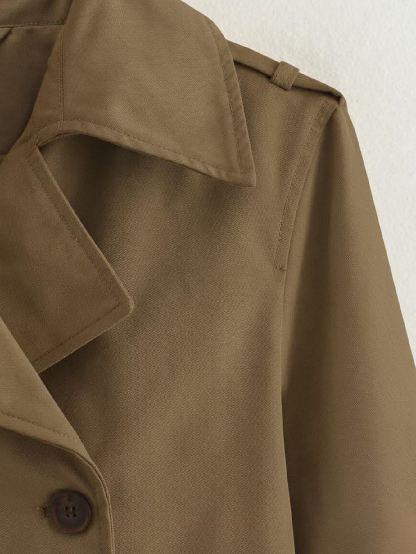 Women’s Classic Oversized Trench Coat – Mid-Length Double-Breasted Jacket