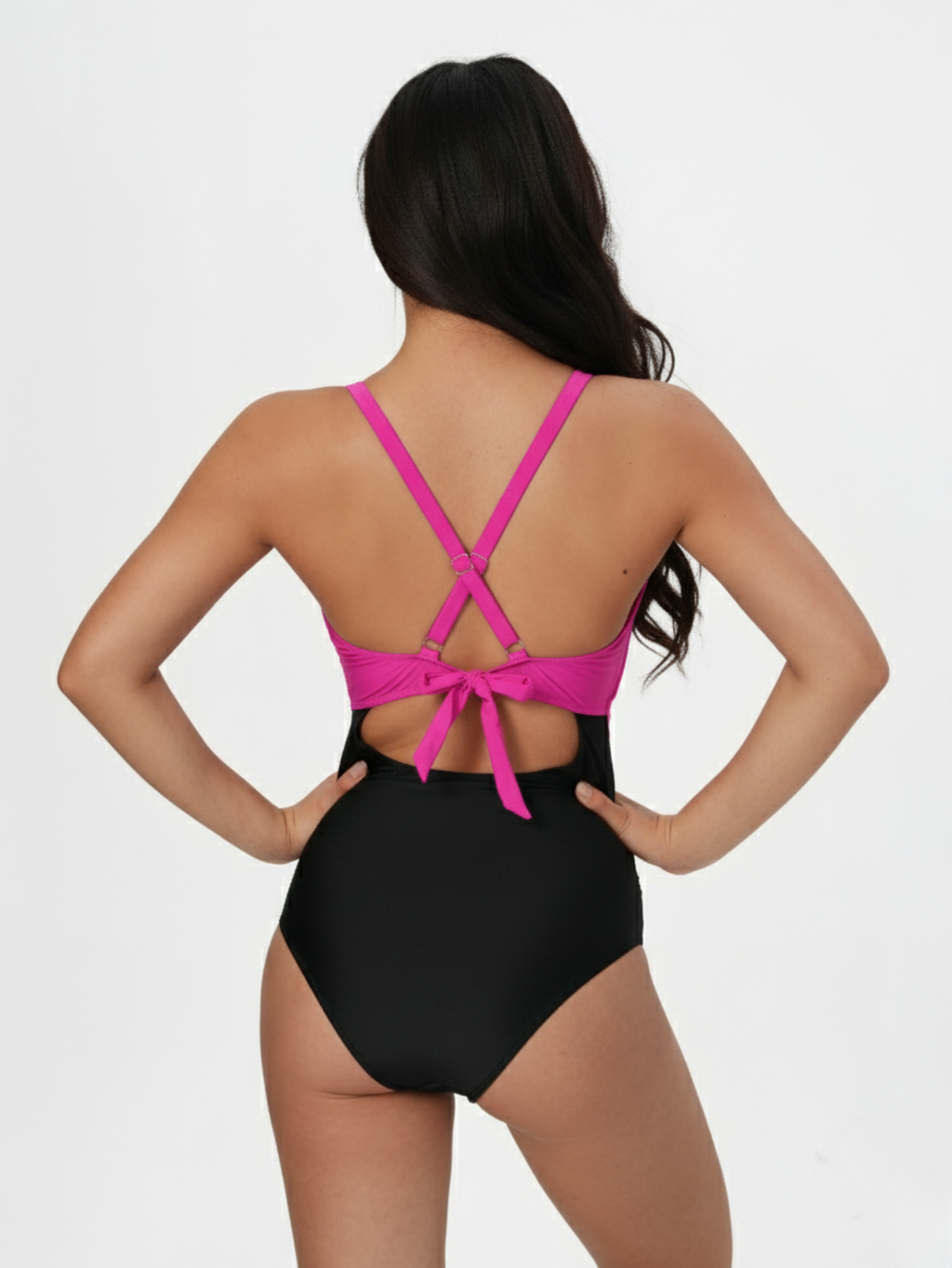 Women's One Piece Swimsuits Tummy Control Cutout High Waisted Bathing Suit Wrap Tie Back 1 Piece Swimsuit