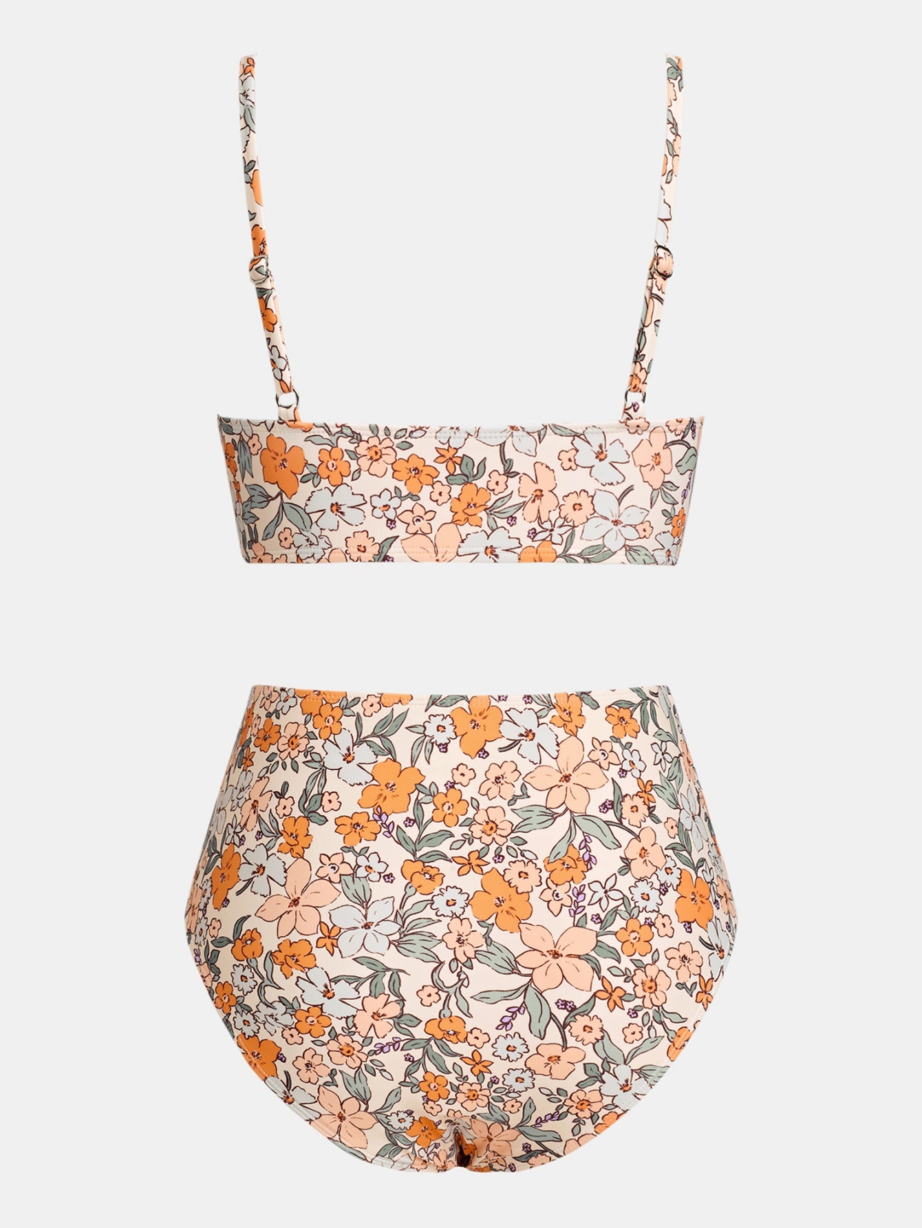 Wrap Bralette & Spliced High Waist Bikini Set
