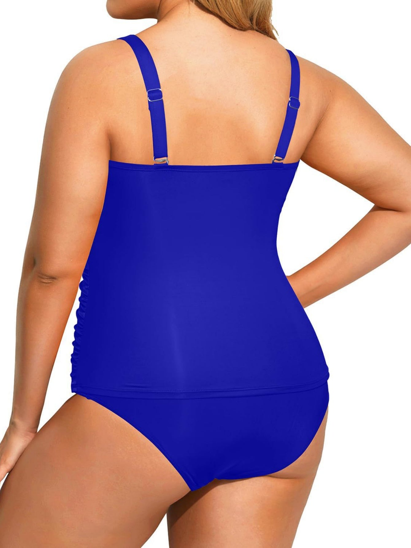 Women's Ruched Tummy Control Tankini Set High Waisted Two-Piece Swimsuit