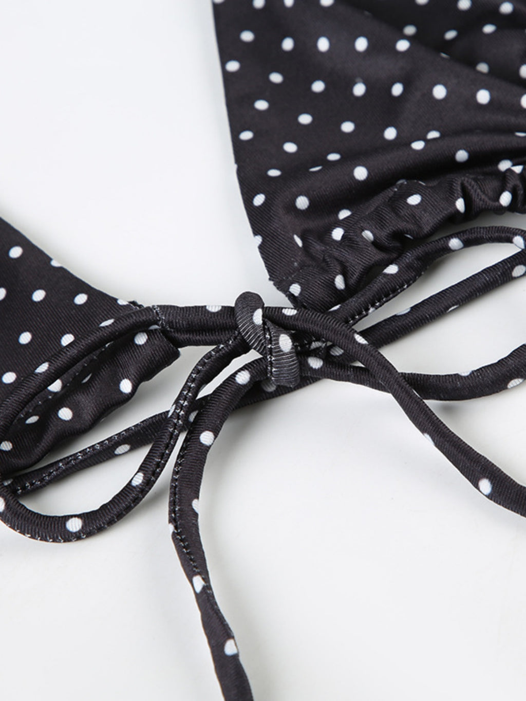 Women's Polka Dot Ruffle Bikini Set Halter Triangle Tie String Two Piece Swimsuit Bathing Suit Beachwear