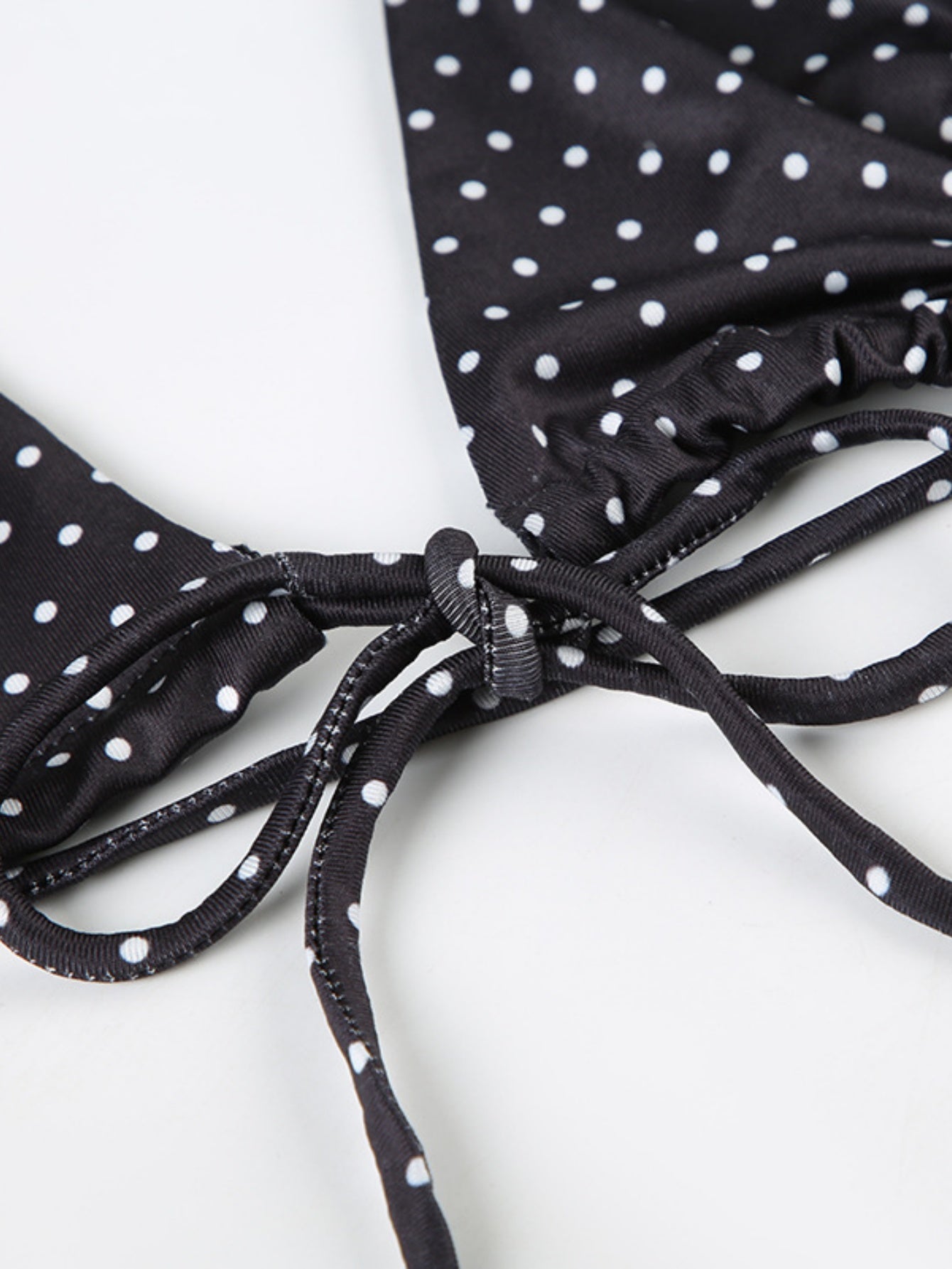 Women's Polka Dot Ruffle Bikini Set Halter Triangle Tie String Two Piece Swimsuit Bathing Suit Beachwear