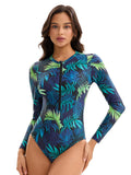 Conservative printed one-piece swimsuit
