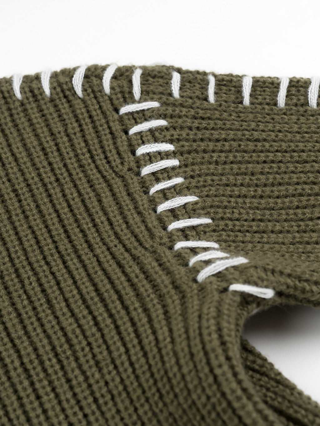 Women's Mock Neck Pullover Sweater, Long Sleeve Casual Knit Jumper with Contrast Stitching Detail