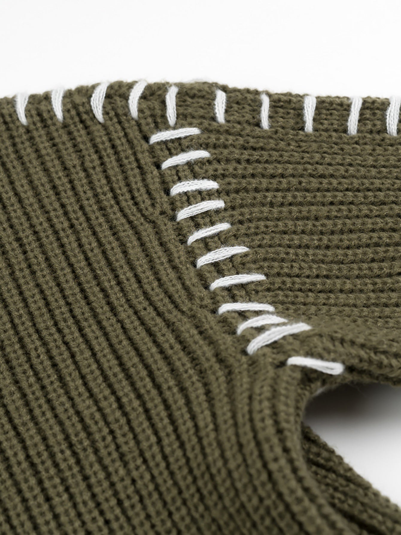 Women's Mock Neck Pullover Sweater, Long Sleeve Casual Knit Jumper with Contrast Stitching Detail