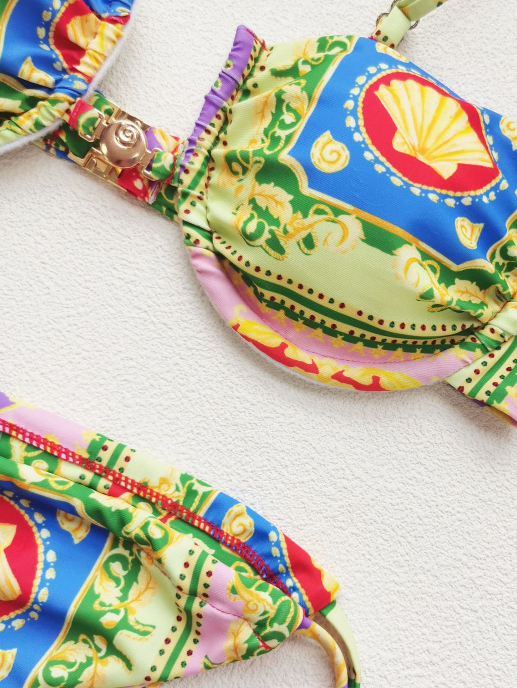 Sexy Floral Print Three-Point Bikini Set Women's Two-Piece Swimsuit