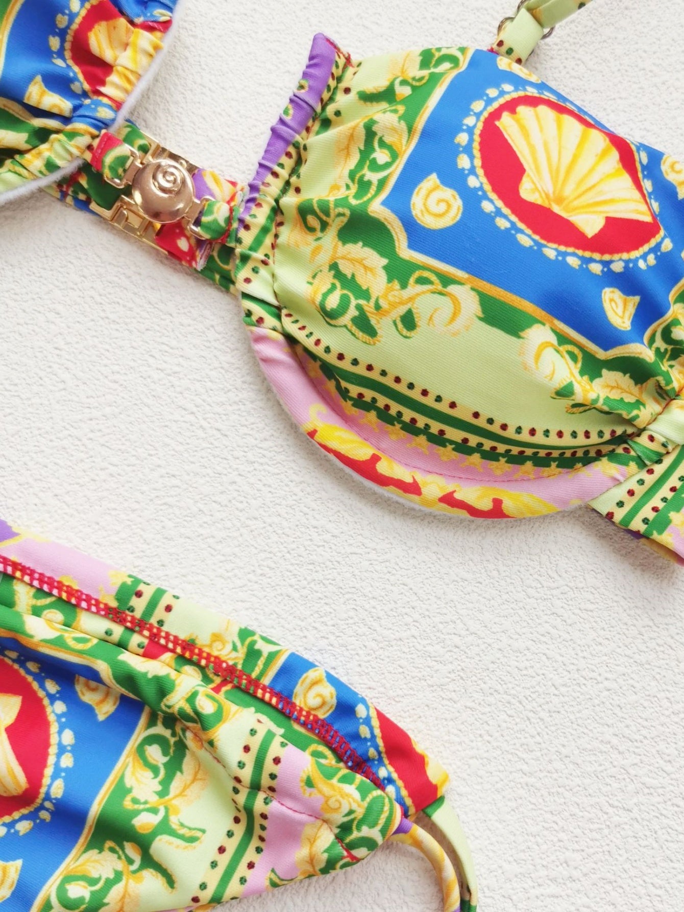 Sexy Floral Print Three-Point Bikini Set Women's Two-Piece Swimsuit