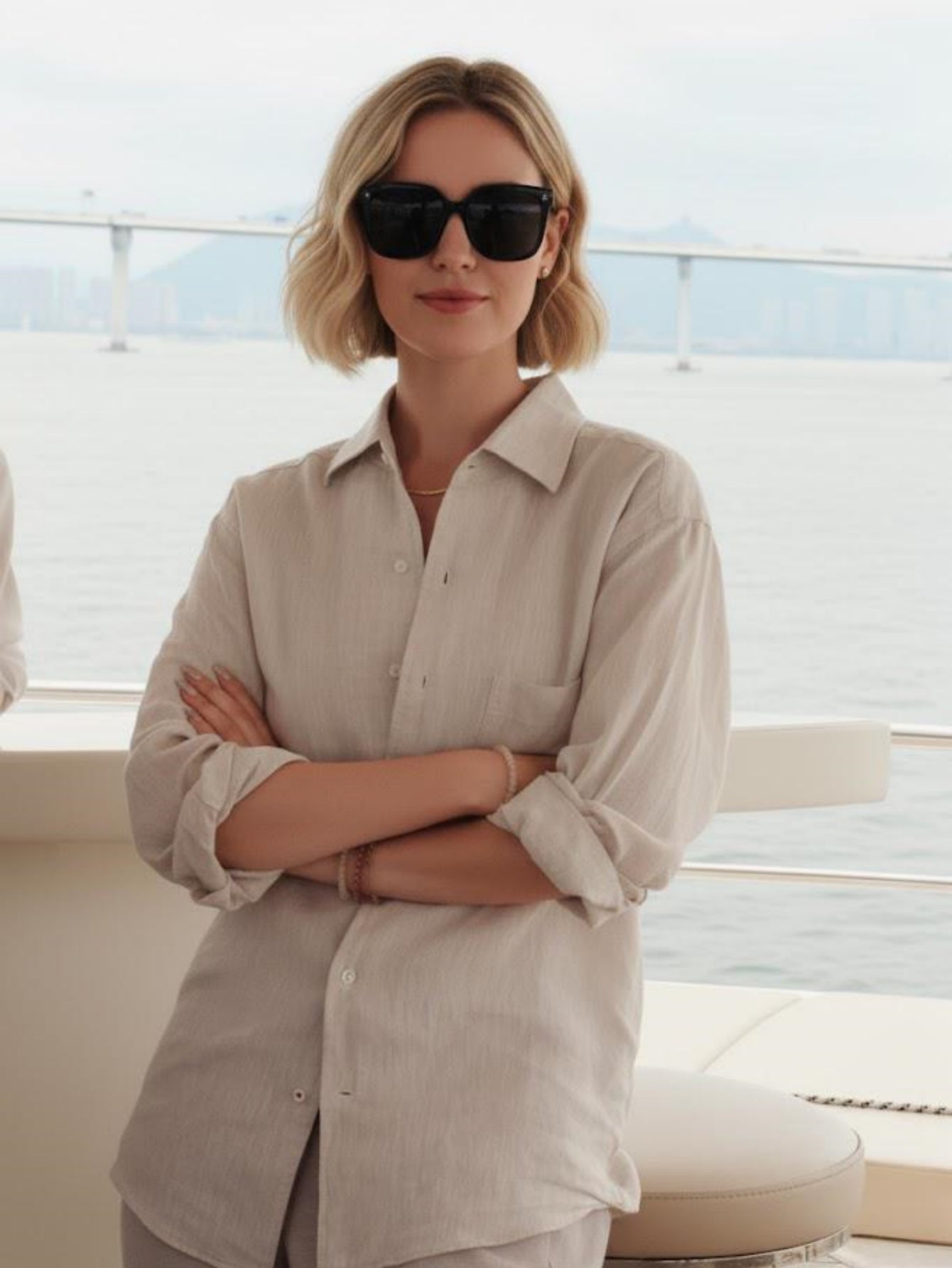 Women’s Long-Sleeve Linen Shirt – Breathable Button-Up Blouse