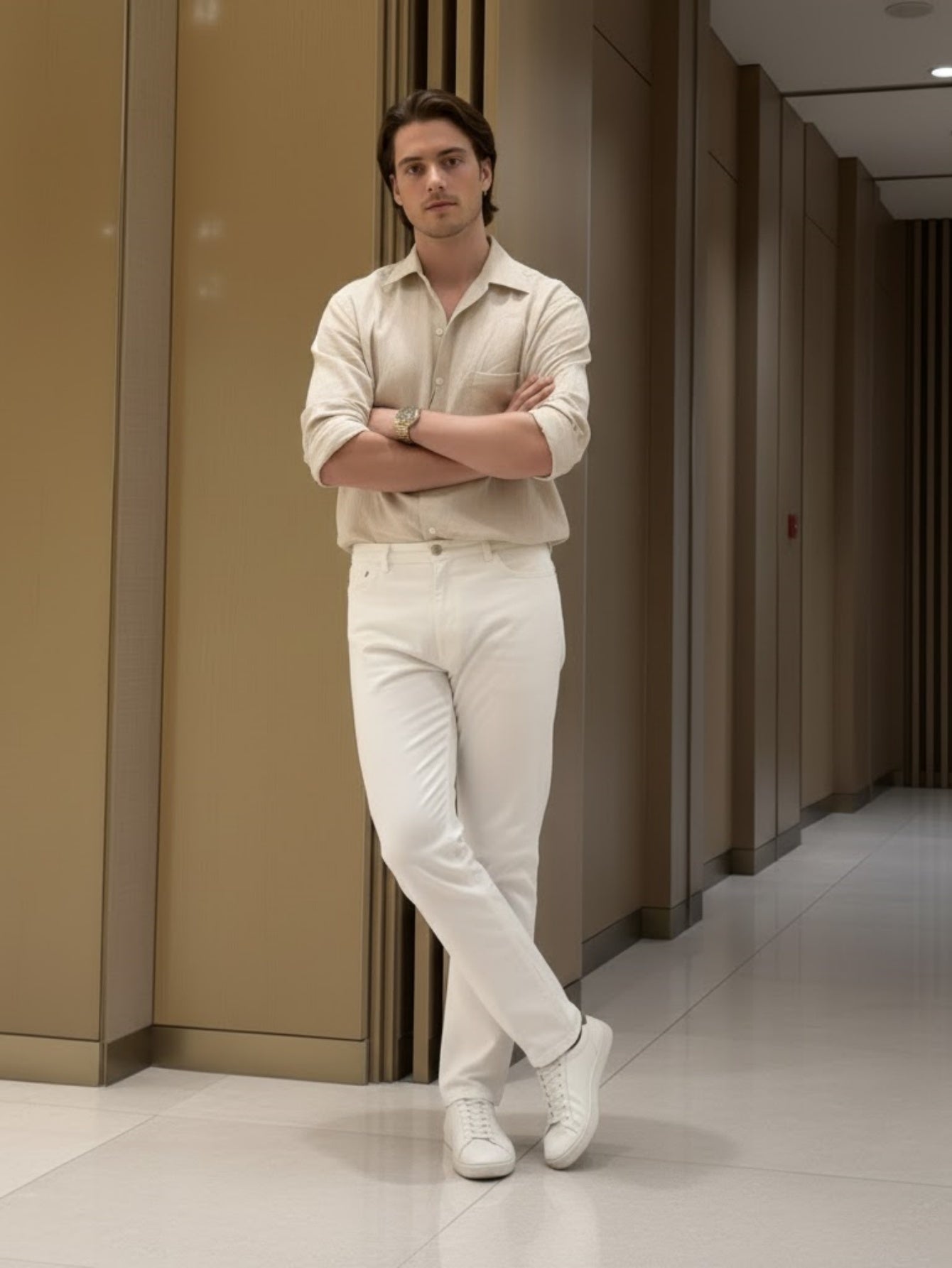 Men’s Long-Sleeve Linen Shirt – Relaxed Breathable Button-Up