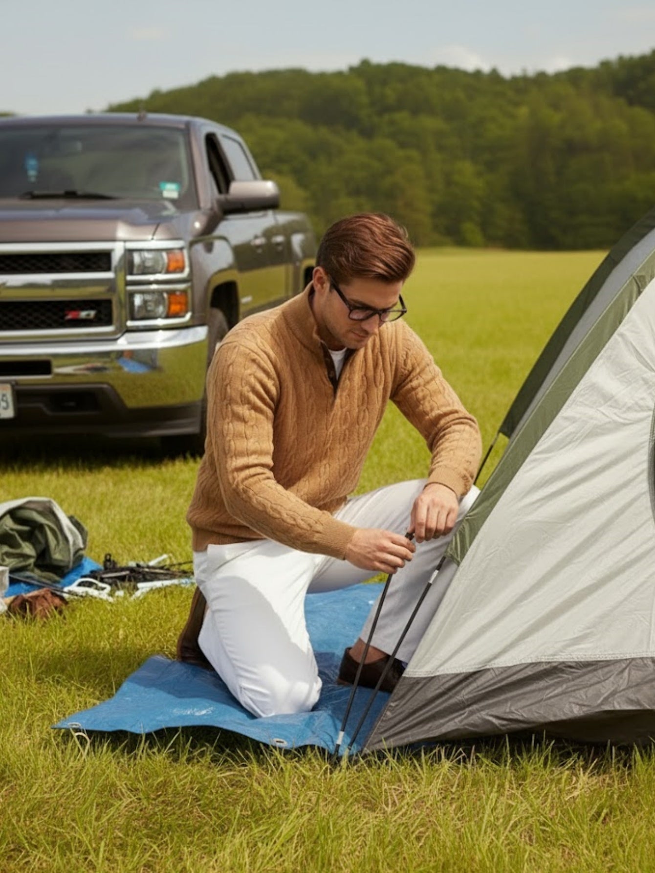 Men’s Button-Up Cable Knit Sweater – Classic Textured Pullover