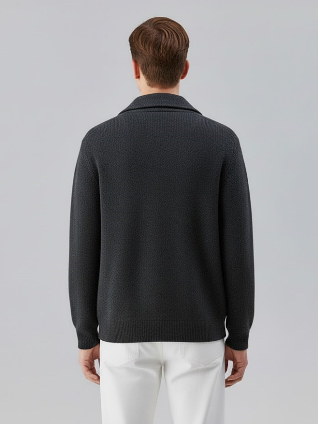 Men’s Wool-Blend Knit Cardigan – Soft Button-Up Sweater Jacket