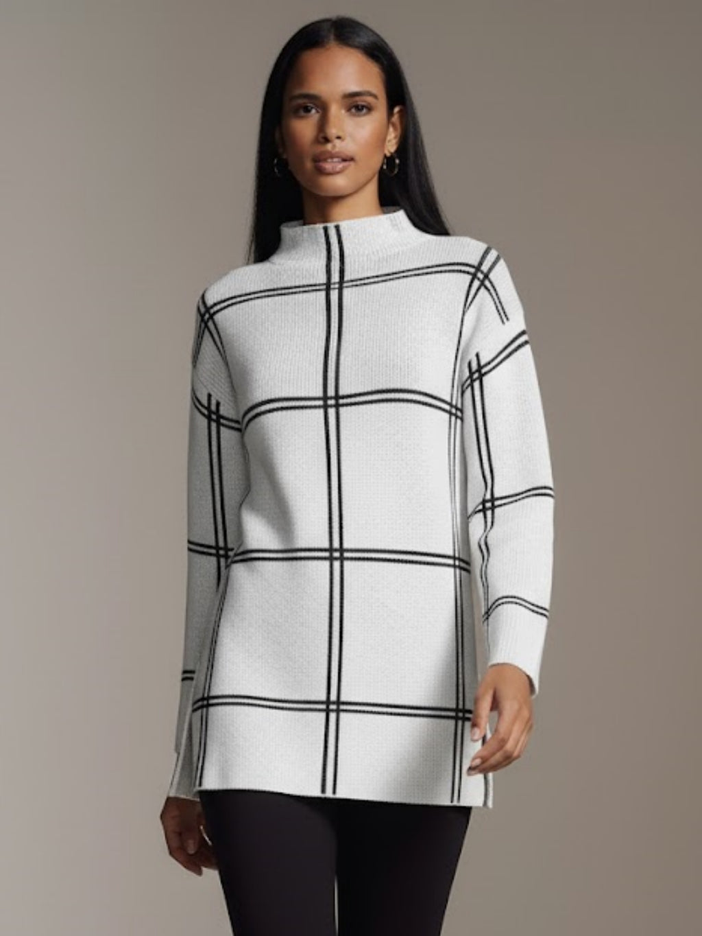 Women's Plaid Colorblock Sweater, Casual Crewneck Long Sleeve Knit Pullover Top, Versatile Fall Jumper
