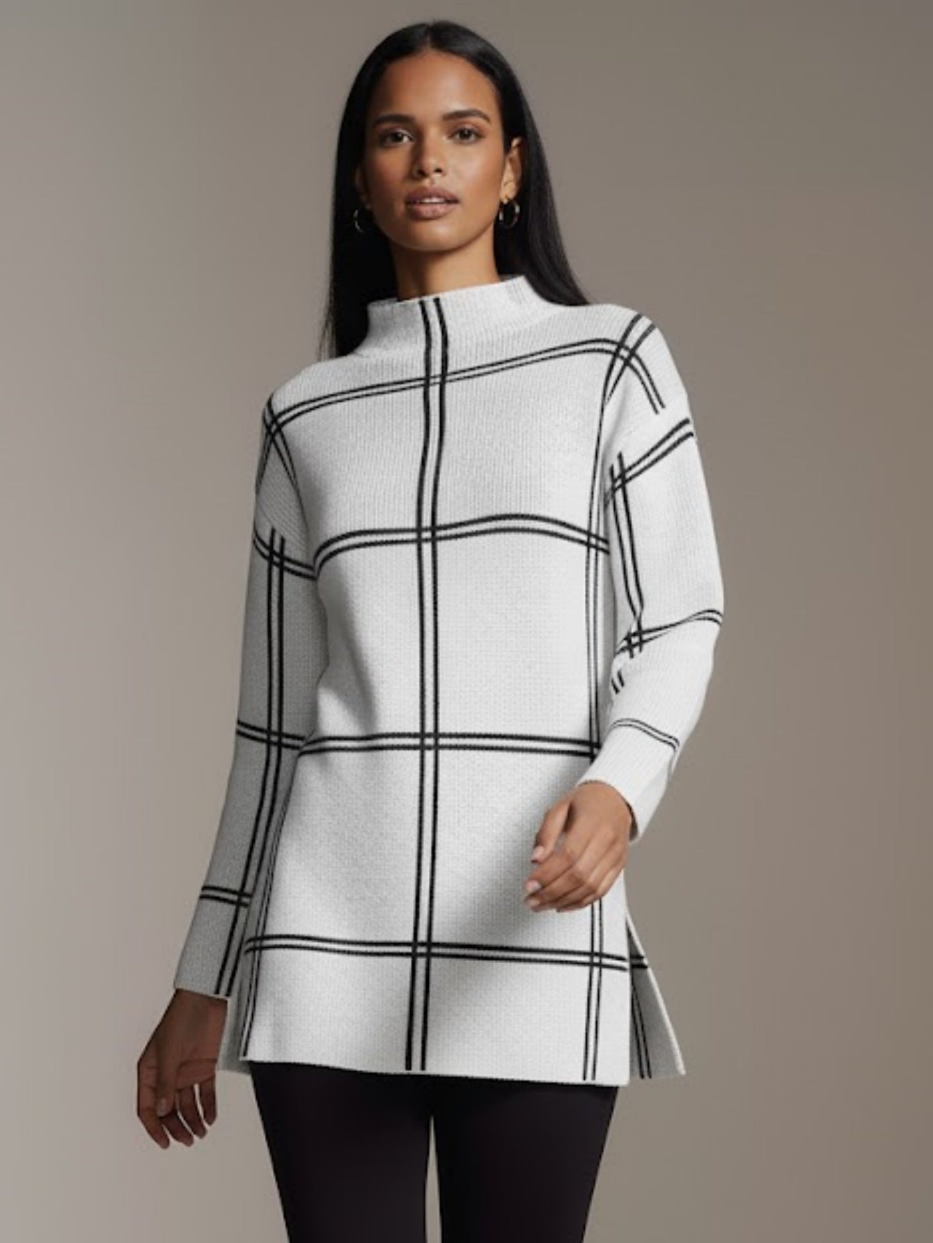 Women's Plaid Colorblock Sweater, Casual Crewneck Long Sleeve Knit Pullover Top, Versatile Fall Jumper