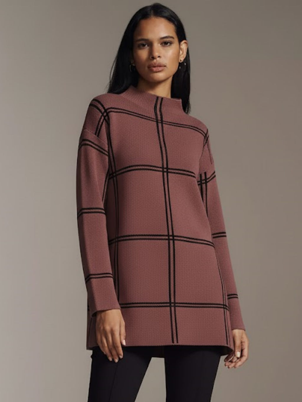 Women's Plaid Colorblock Sweater, Casual Crewneck Long Sleeve Knit Pullover Top, Versatile Fall Jumper