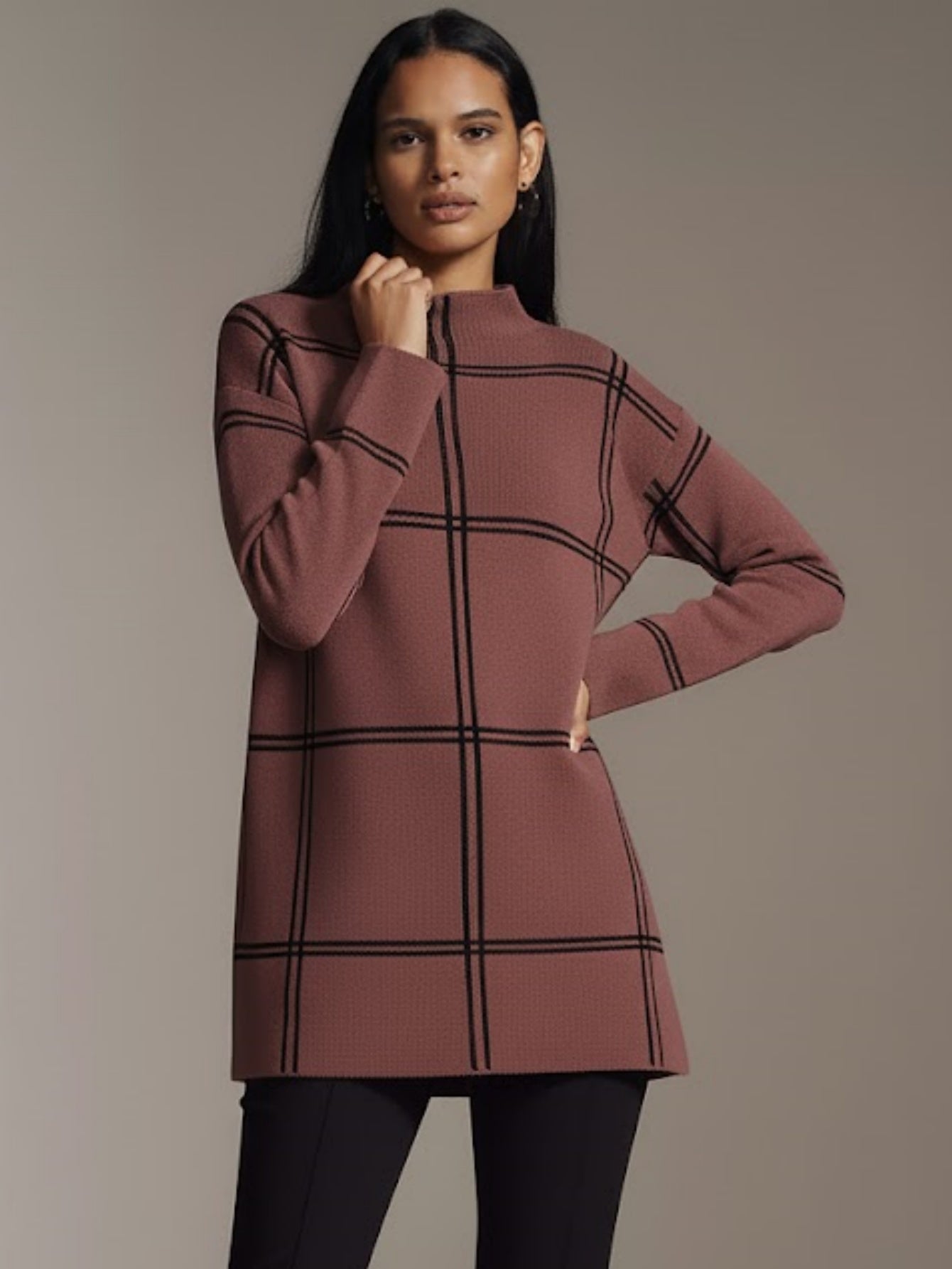 Women's Plaid Colorblock Sweater, Casual Crewneck Long Sleeve Knit Pullover Top, Versatile Fall Jumper