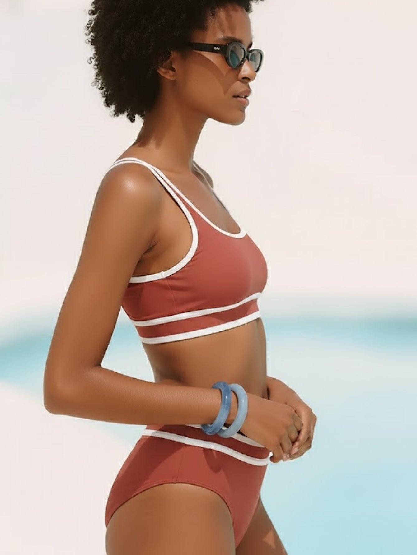 Color-Block High-Waist Bikini