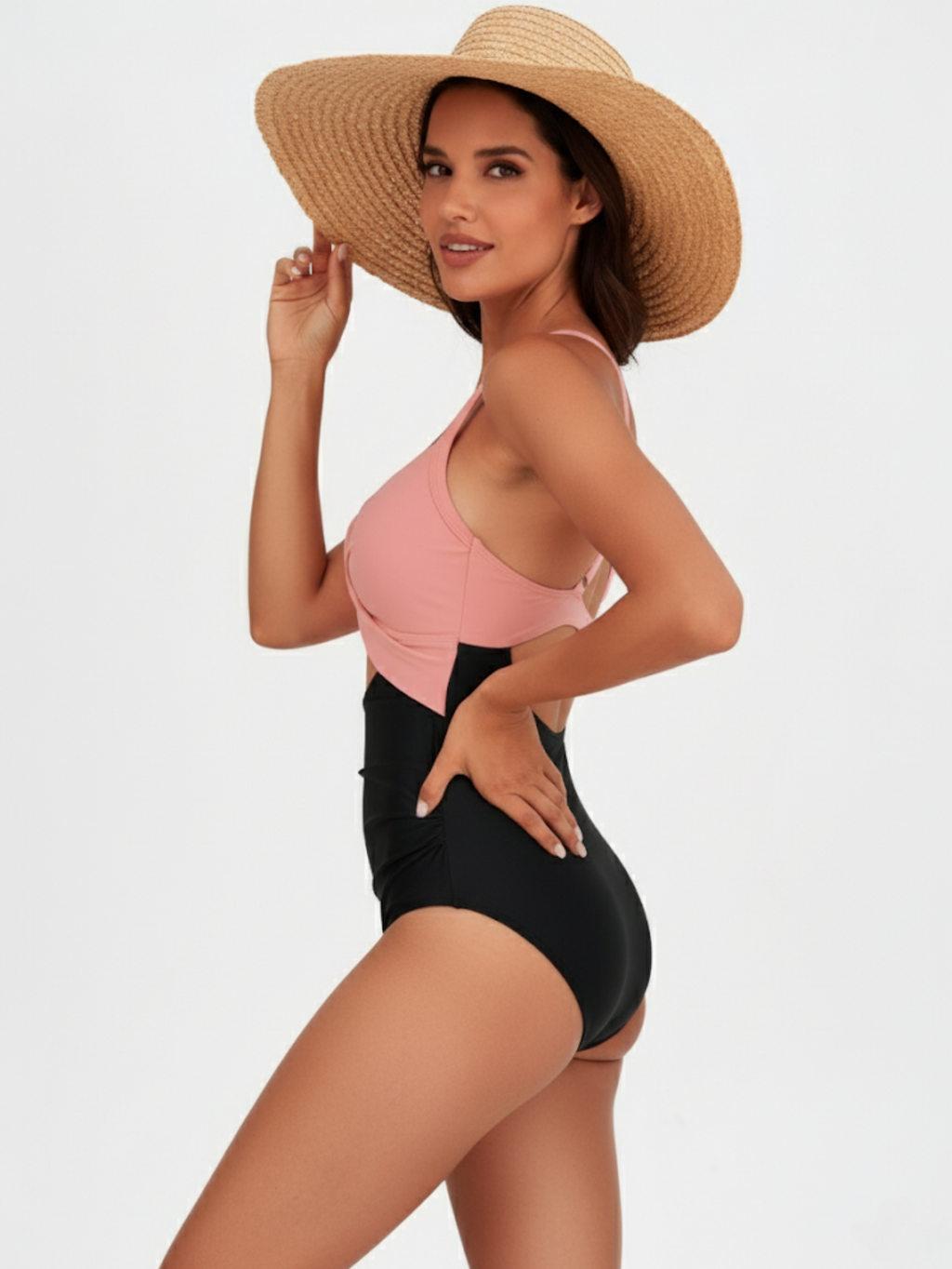 Women's One Piece Swimsuits Tummy Control Cutout High Waisted Bathing Suit Wrap Tie Back 1 Piece Swimsuit