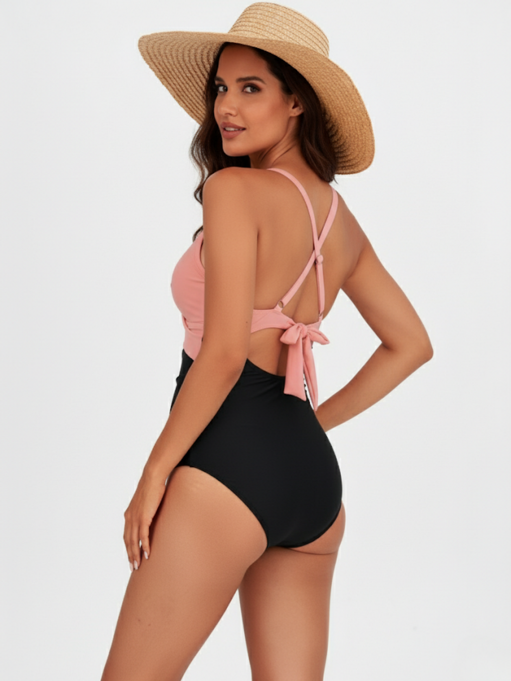 Women's One Piece Swimsuits Tummy Control Cutout High Waisted Bathing Suit Wrap Tie Back 1 Piece Swimsuit